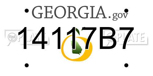 14117B7 Georgia License Plate