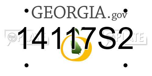 14117S2 Georgia License Plate