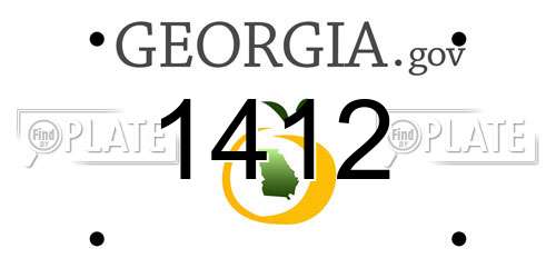 1412 Georgia License Plate