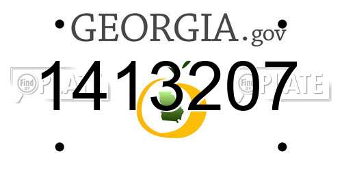 1413207 Georgia License Plate