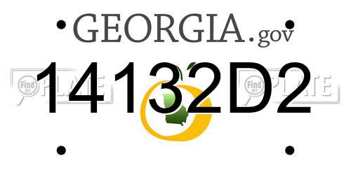 14132D2 Georgia License Plate