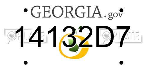14132D7 Georgia License Plate