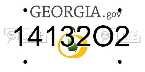 14132O2 Georgia License Plate