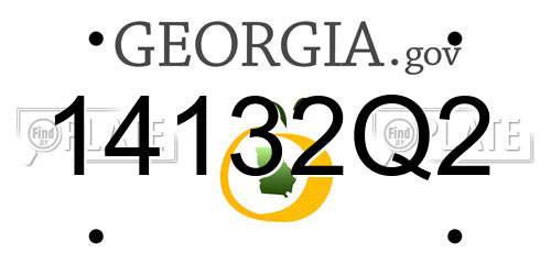 14132Q2 Georgia License Plate