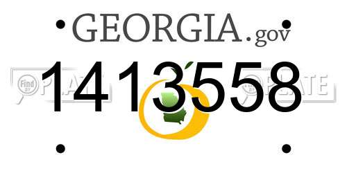 1413558 Georgia License Plate