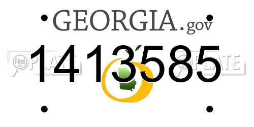 1413585 Georgia License Plate