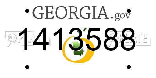 1413588 Georgia License Plate