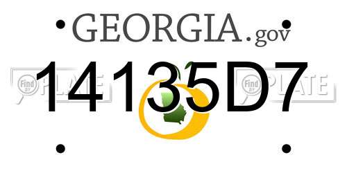14135D7 Georgia License Plate