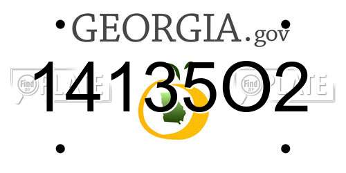 14135O2 Georgia License Plate