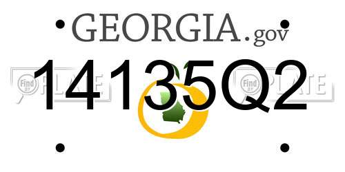 14135Q2 Georgia License Plate