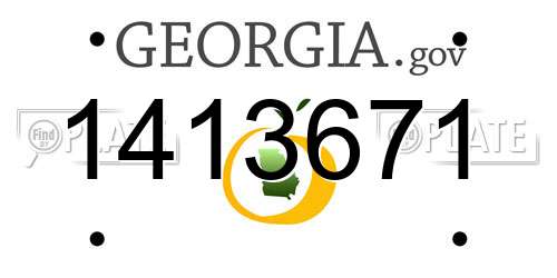 1413671 Georgia License Plate