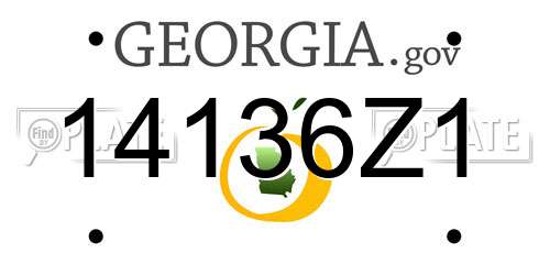 14136Z1 Georgia License Plate