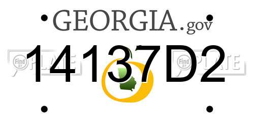 14137D2 Georgia License Plate