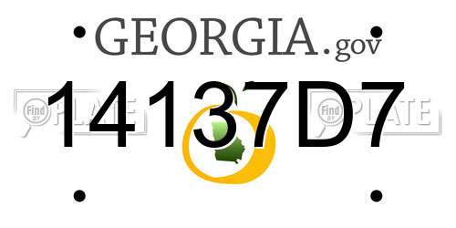 14137D7 Georgia License Plate