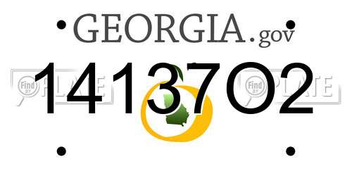 14137O2 Georgia License Plate