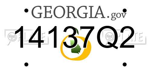 14137Q2 Georgia License Plate