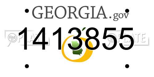 1413855 Georgia License Plate