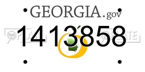 1413858 Georgia License Plate
