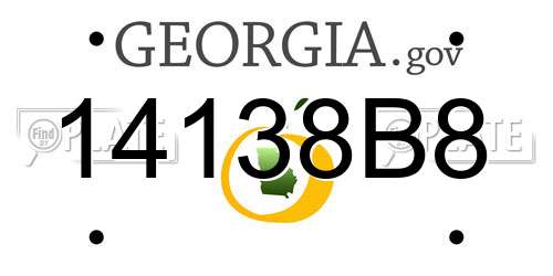 14138B8 Georgia License Plate