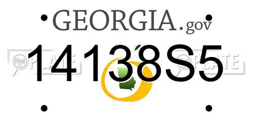 14138S5 Georgia License Plate