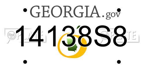 14138S8 Georgia License Plate