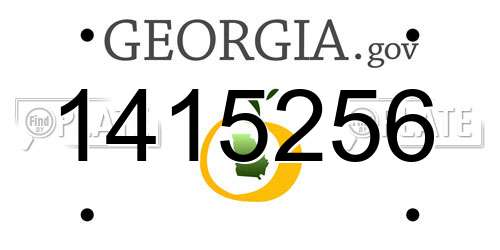 1415256 Georgia License Plate