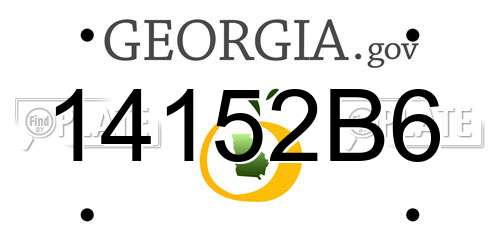 14152B6 Georgia License Plate