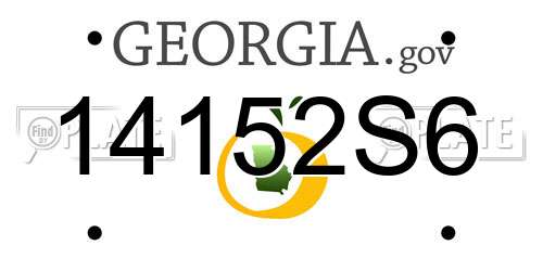 14152S6 Georgia License Plate