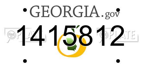 1415812 Georgia License Plate