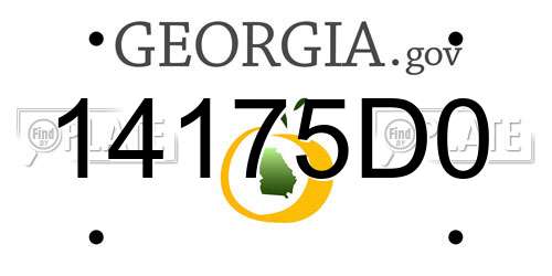 14175D0 Georgia License Plate