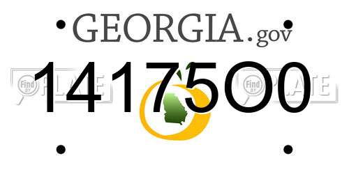 14175O0 Georgia License Plate