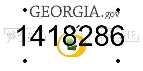 1418286 Georgia License Plate