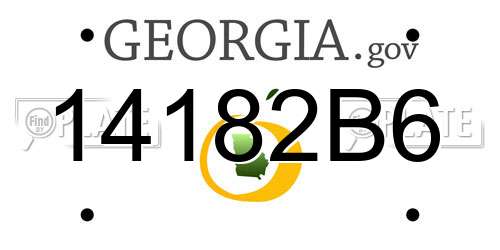 14182B6 Georgia License Plate