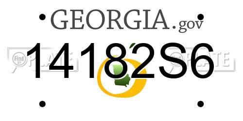 14182S6 Georgia License Plate