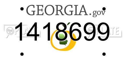 1418699 Georgia License Plate