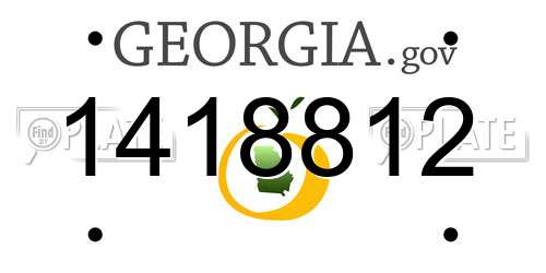 1418812 Georgia License Plate