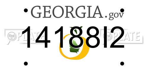 14188I2 Georgia License Plate