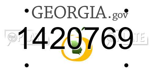 1420769 Georgia License Plate
