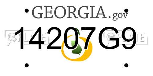 14207G9 Georgia License Plate