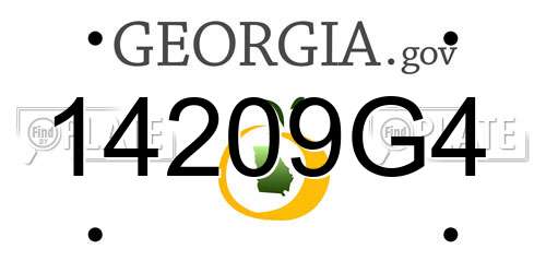14209G4 Georgia License Plate