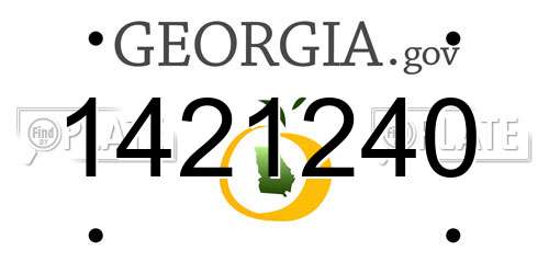 1421240 Georgia License Plate