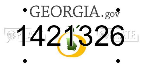 1421326 Georgia License Plate