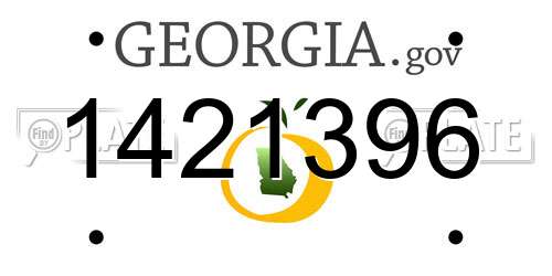 1421396 Georgia License Plate