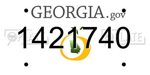 1421740 Georgia License Plate