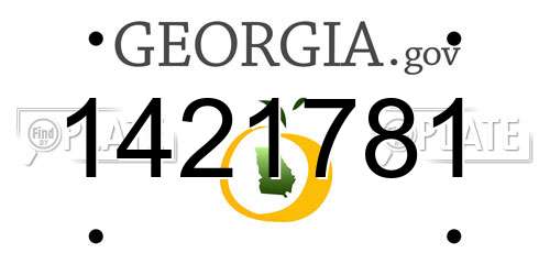 1421781 Georgia License Plate