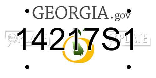 14217S1 Georgia License Plate