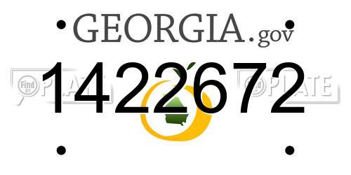 1422672 Georgia License Plate