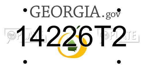 14226T2 Georgia License Plate
