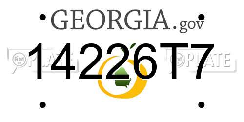 14226T7 Georgia License Plate