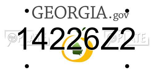 14226Z2 Georgia License Plate